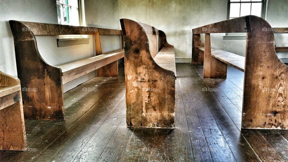 a few pews. Church in Antietam