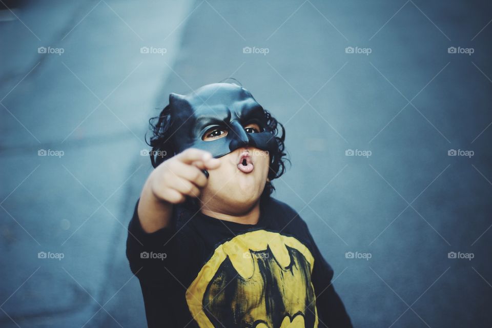 Batman kid in action 