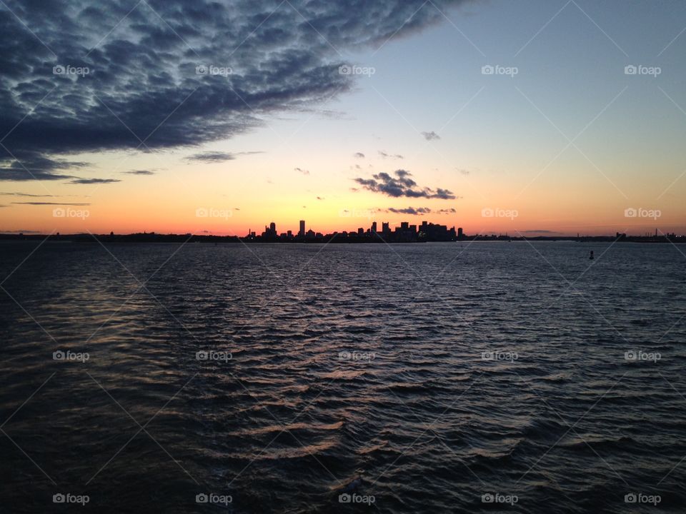 Boston Harbor sunset
