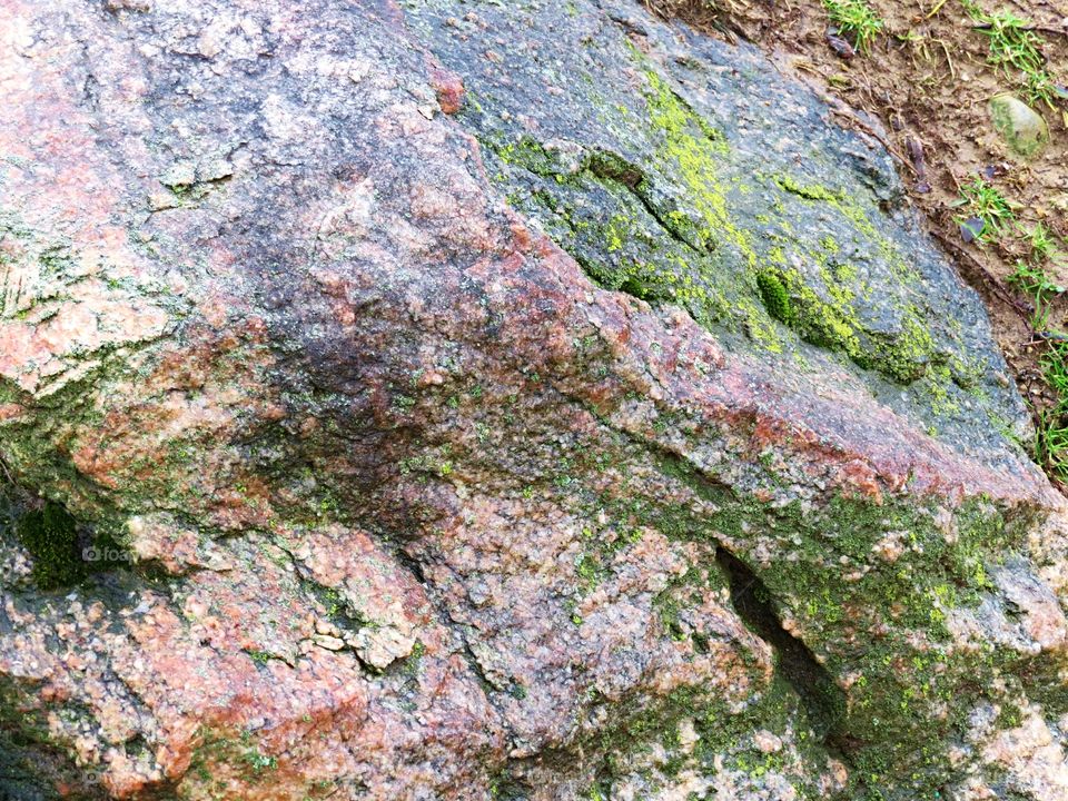 Simplicity and contrasts of a boulder