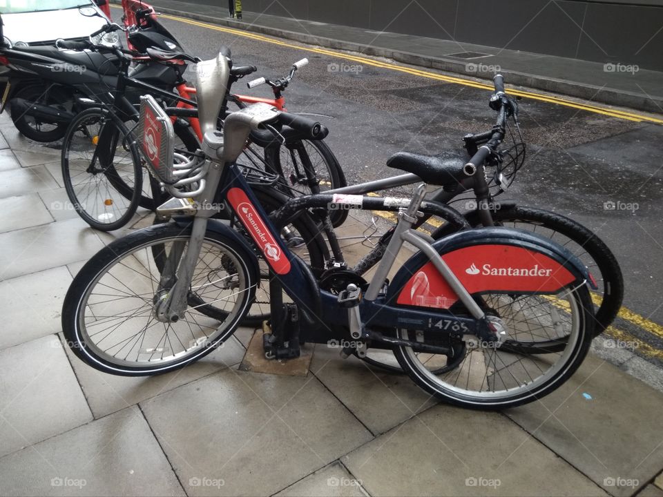 Santander Bike on the Streets of Shoreditch, London, UK