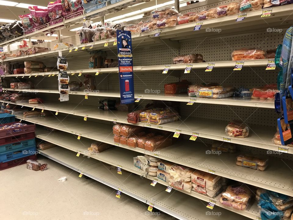 Empty bread aisle 