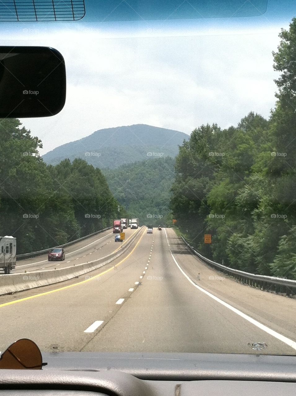 Traveling along the smoky mountains 