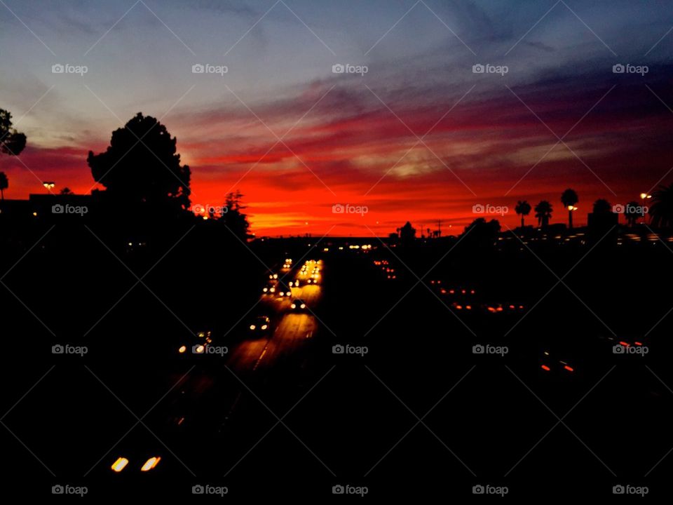 Freeway at Sunset