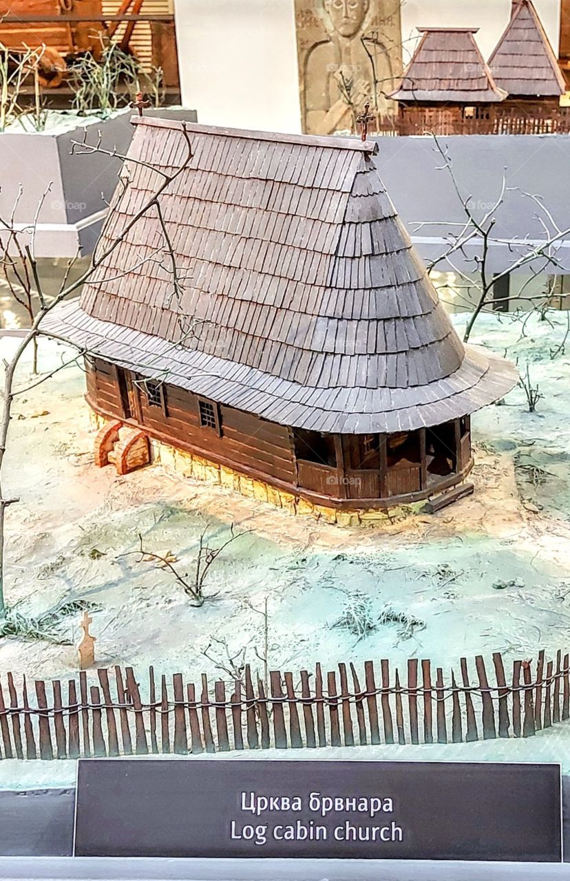 model log cabin church