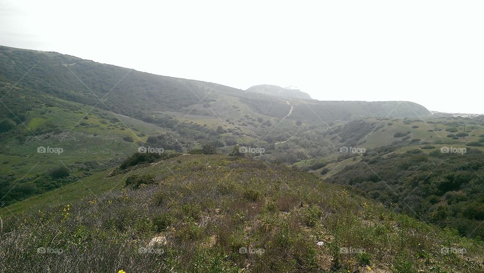 Scenic view of the hills off the coast of Southern California.