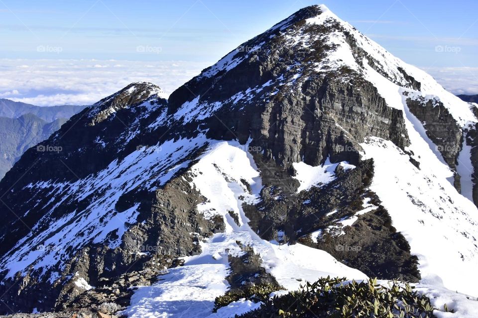 Beautiful mountain snow scenery