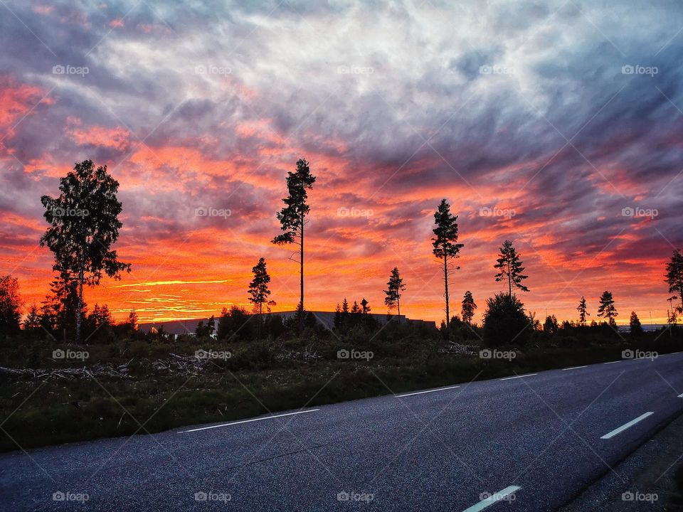 Sunset in Gardermoen, Norway