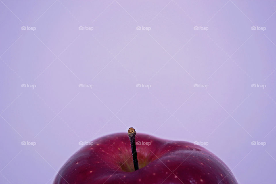 Red apple top with blank background