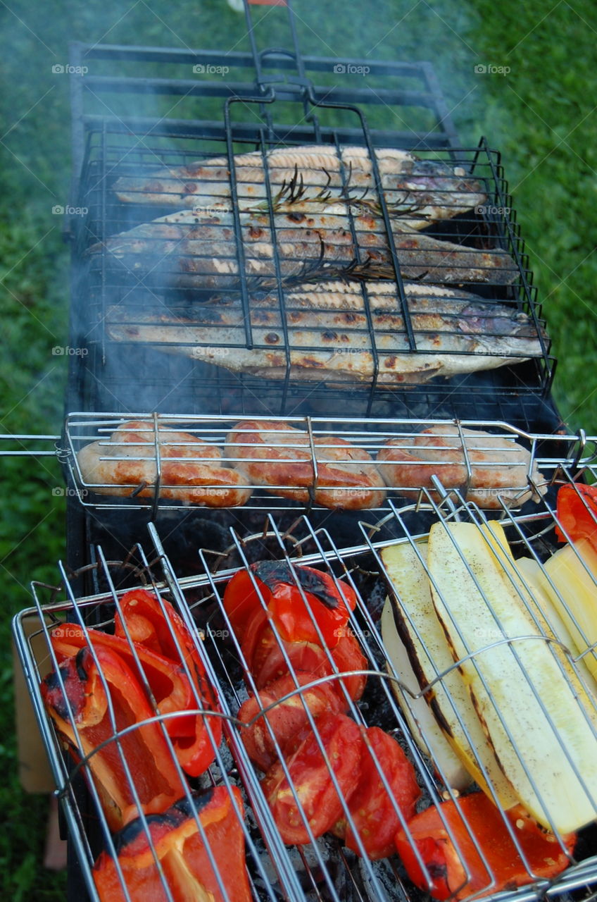 Food, No Person, Summer, Barbecue, Flame