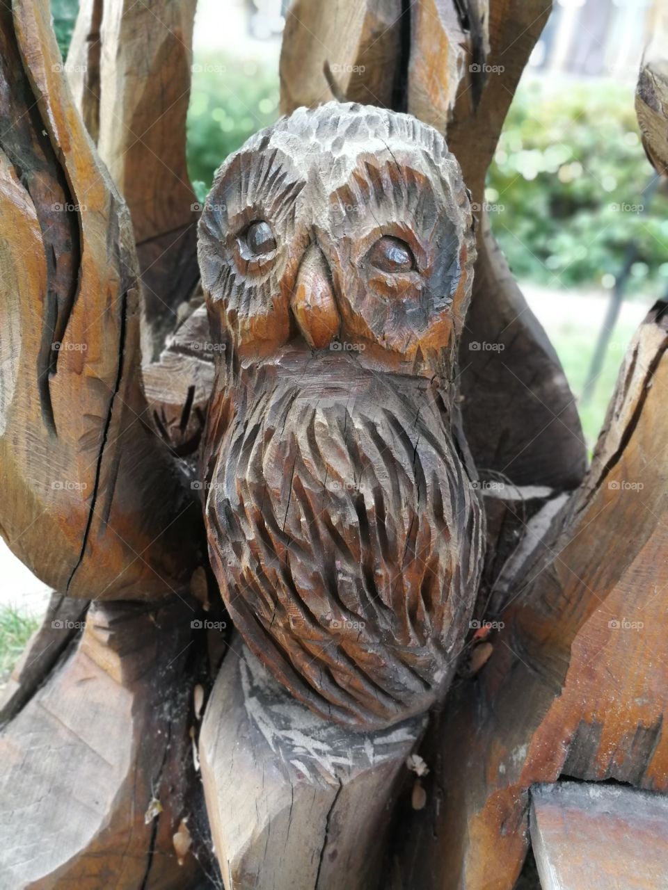 An old wooden figure.