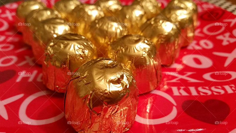 Valentine Chocolates Wrapped in Gold!