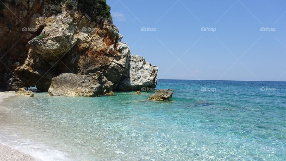 Rock formation in the sea