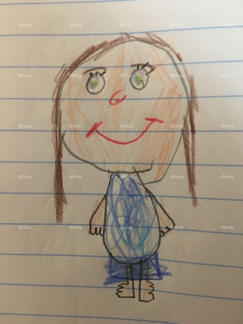 My daughter drew this of her sister 