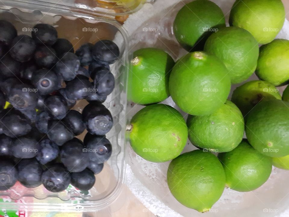 Blueberries from Chile and lime from local growers