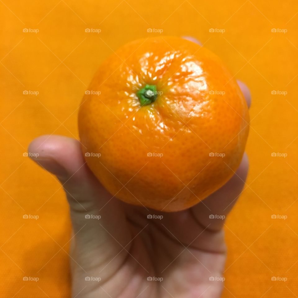 Close-up of orange with orange background