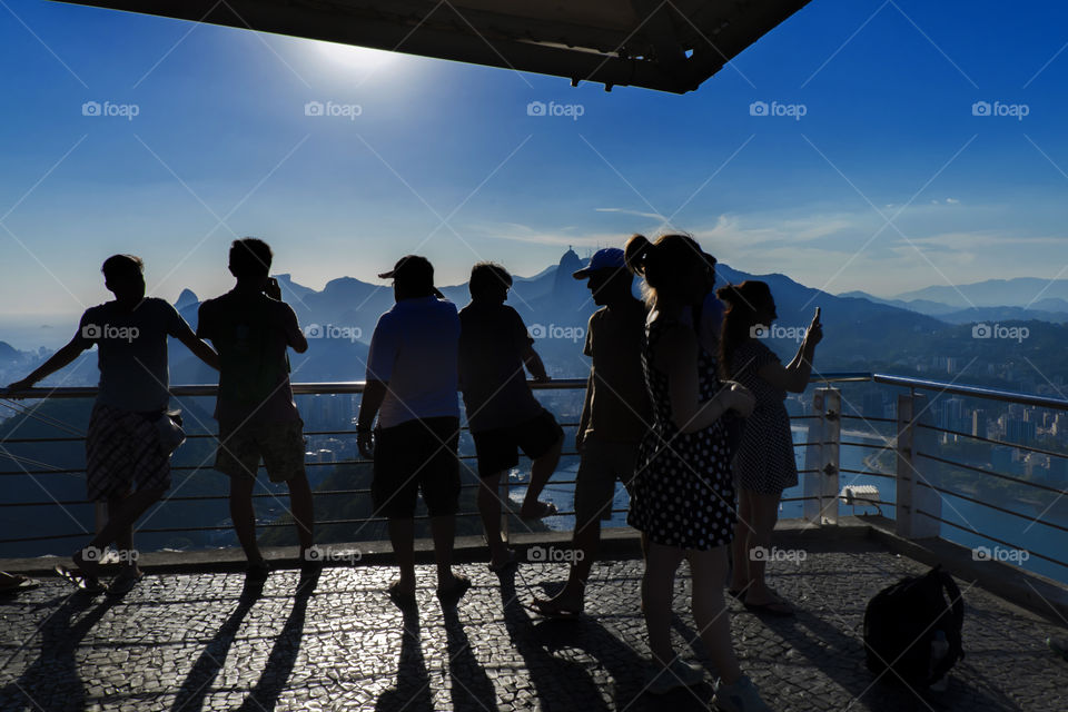 Tourists silhouettes in Rio