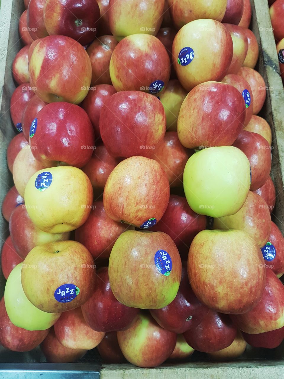 Apple's Fresh Fruit and Vegetables at market stall