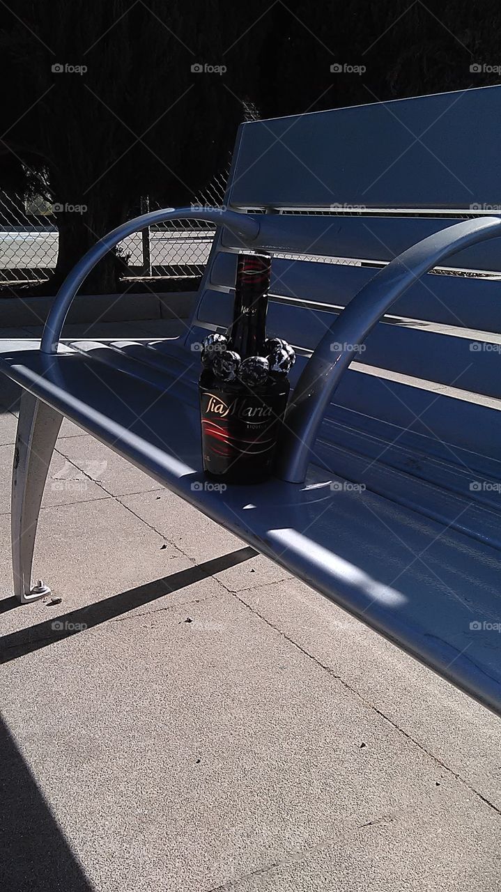 corner bench liqueur. riding my bike along our street in Sacramento