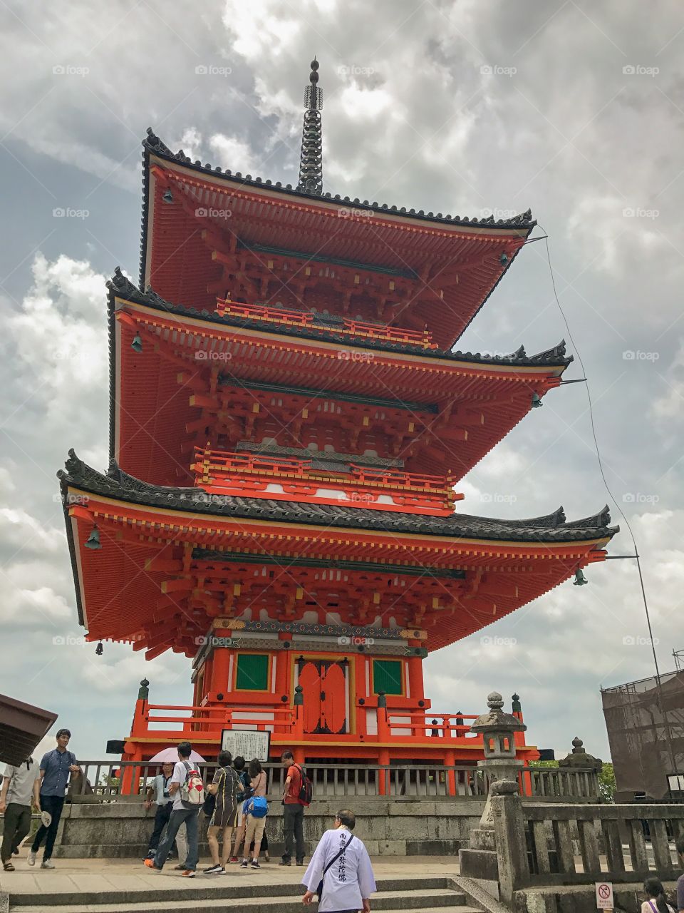 Buddhist temple towers the sky in Kyoto..