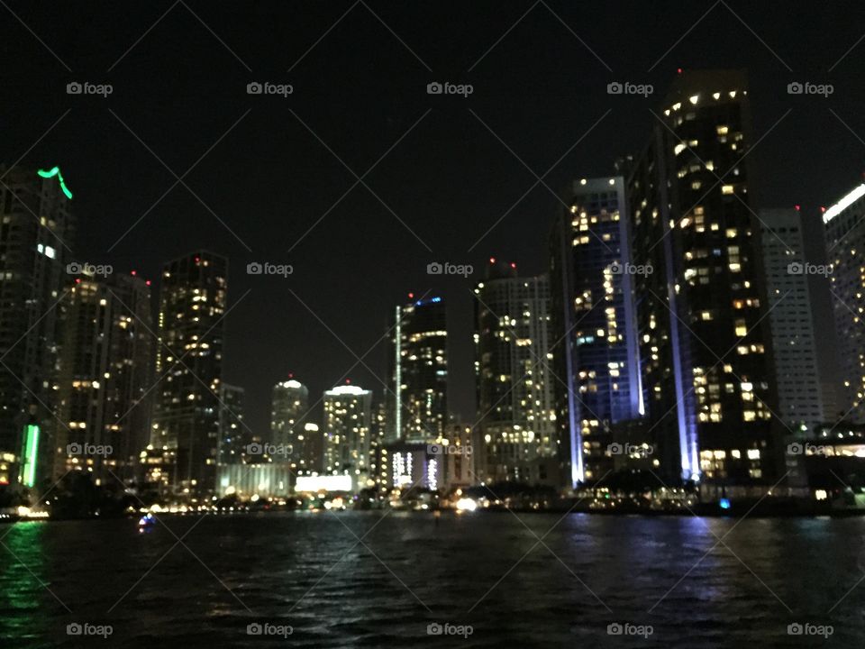 Night view, downtown Miami