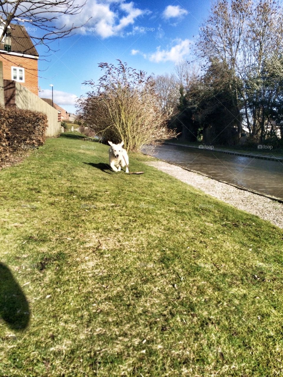 Zoe having fun at the canal