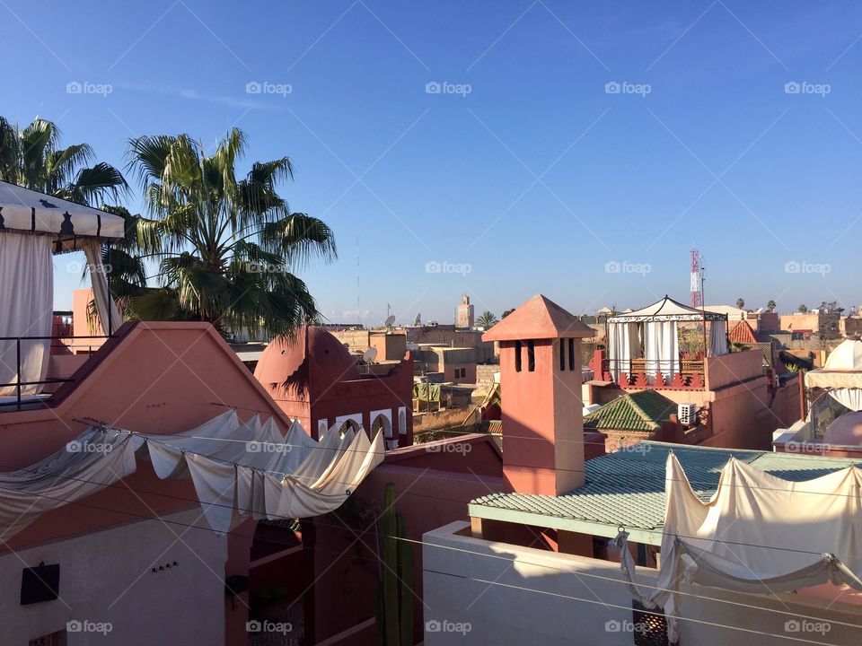 view of rooftop in Marrakesh at Morocco
