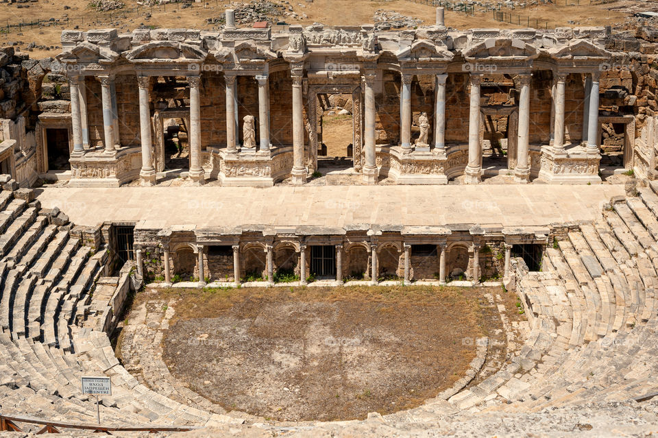 Remains of Hierapolis ancient theatre. Turkey.