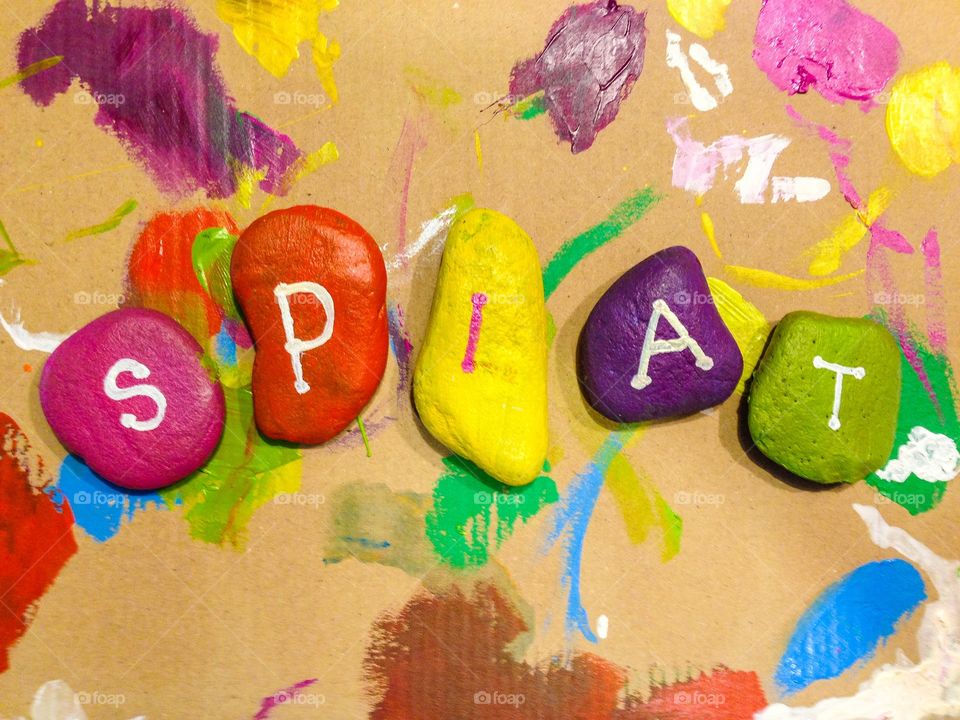 Splat painted rocks 