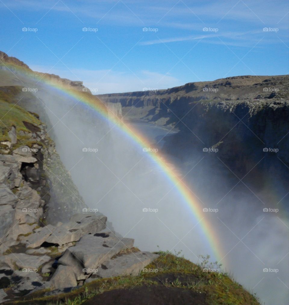 Rainbow from up high - Iceland