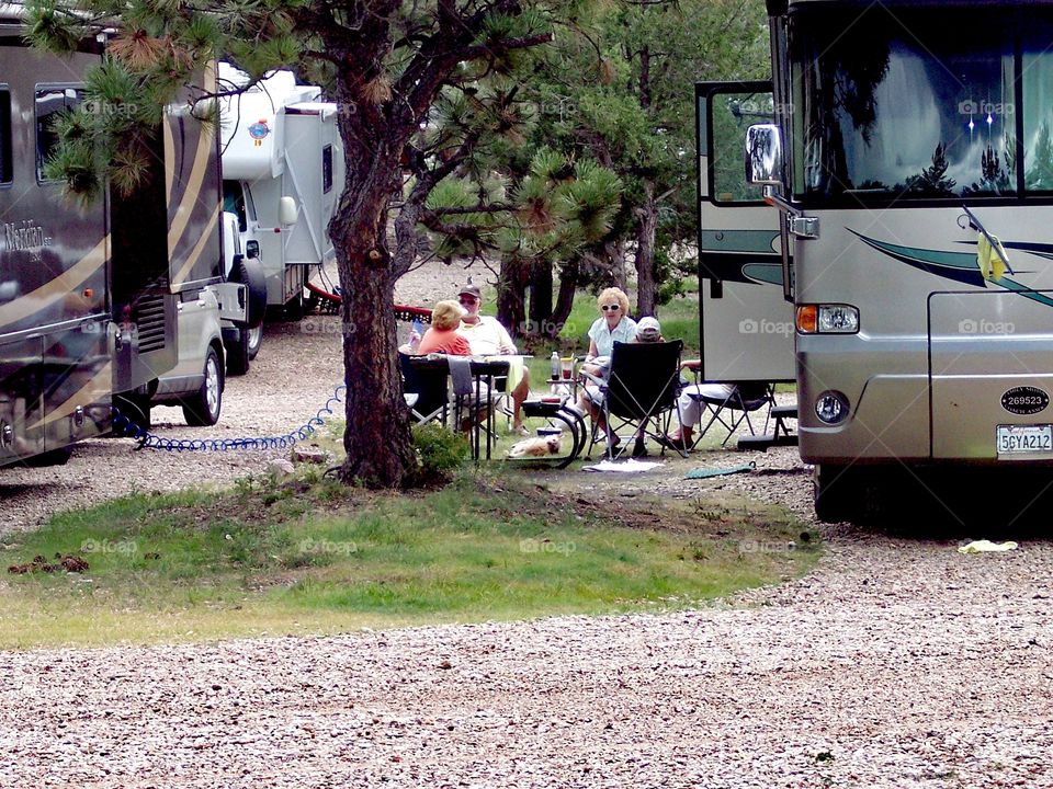 Relaxing with friends