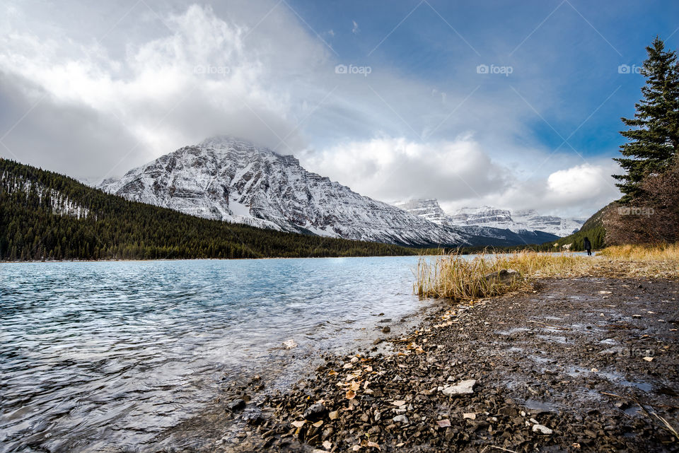 Waterfowl Lake Alberta Canada during late fall 2017