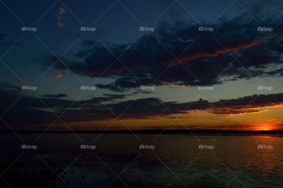 sunset on the big river