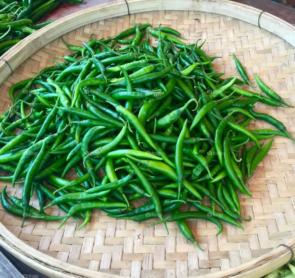 China Binyang Market green chilli