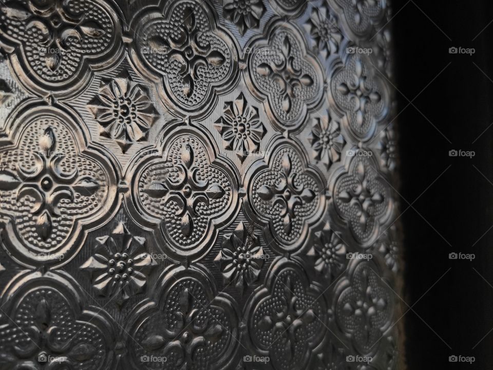 a good old nice flower fashion glass window with textures and patterns