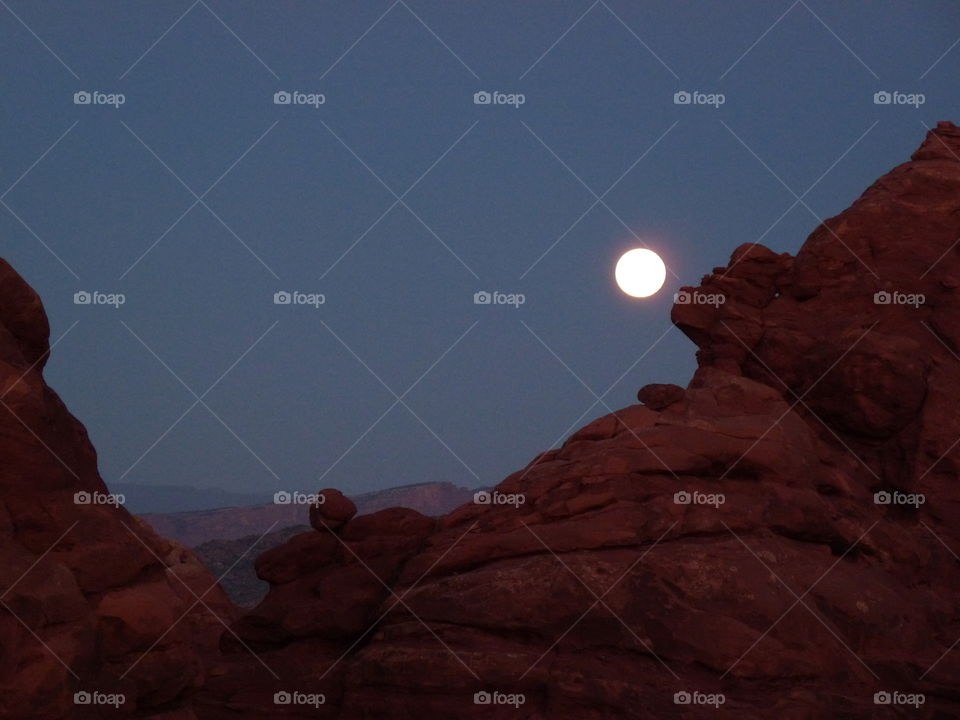 Moonrise Over Arches. Moonrise Over Utah
