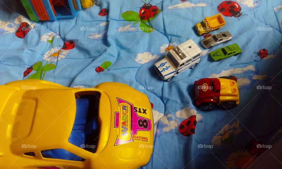 playing with cars