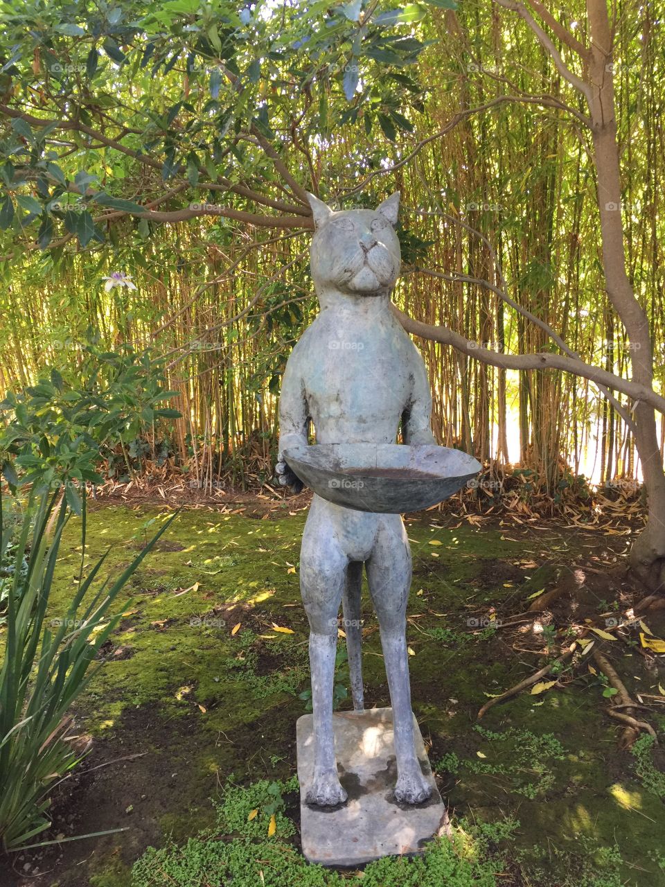 Standing cat statue