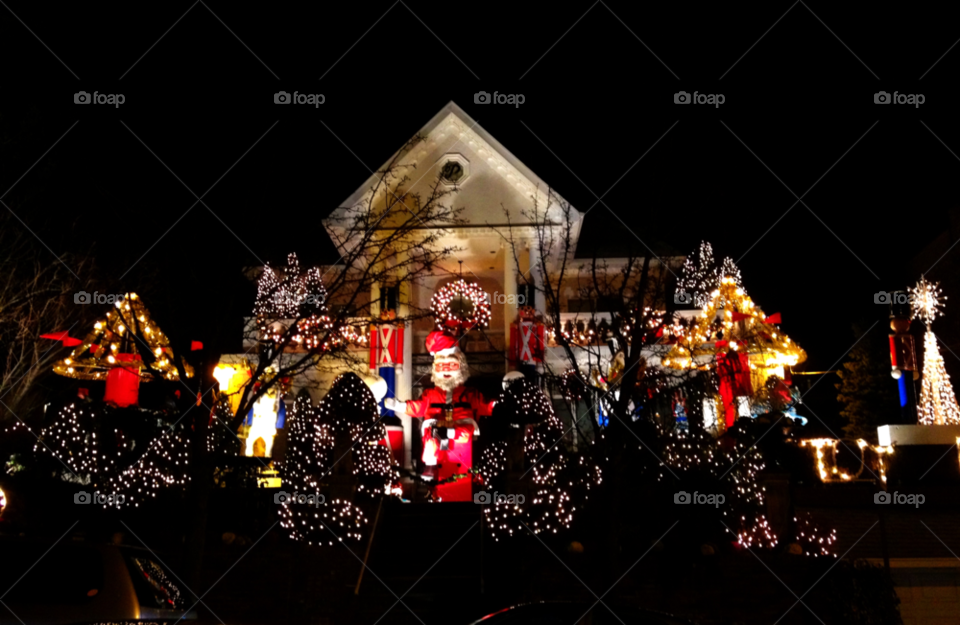 christmas house lights santa claus by vincentm