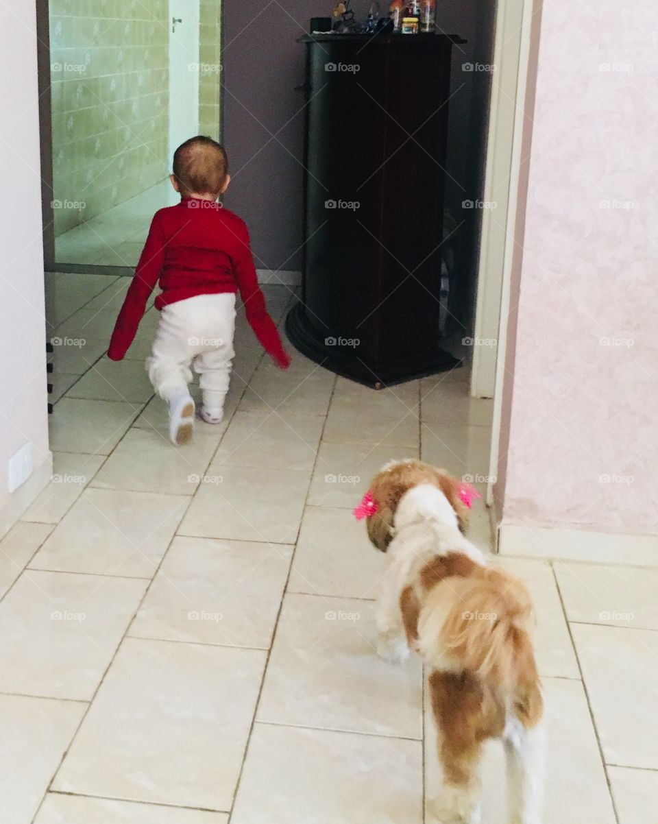 Acho que a ideia de usar a blusa da irmã mais velha não funcionou... olha só o tamanho dos bracinhos!
Até a cachorrinha achou graça...
👨‍👩‍👧‍👧
#Paternidade #Família #Filha #Criança #Dog #Pet 