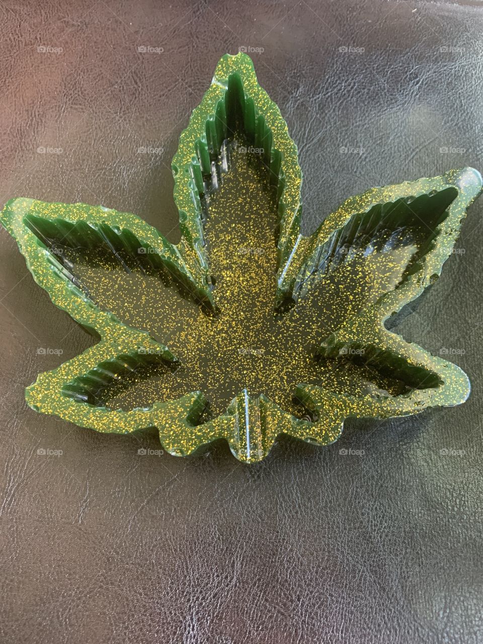 Handmade resin cannabis ashtray 