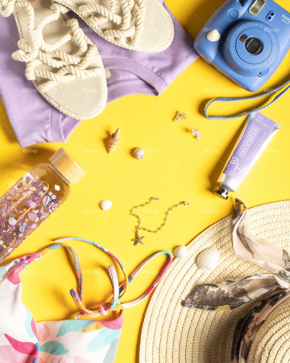 Summer outfit flatlay