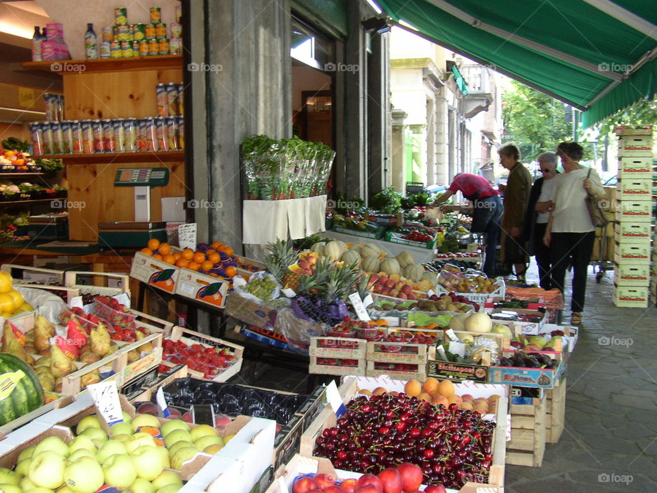 Outdoor Market in Lido Island, Italy