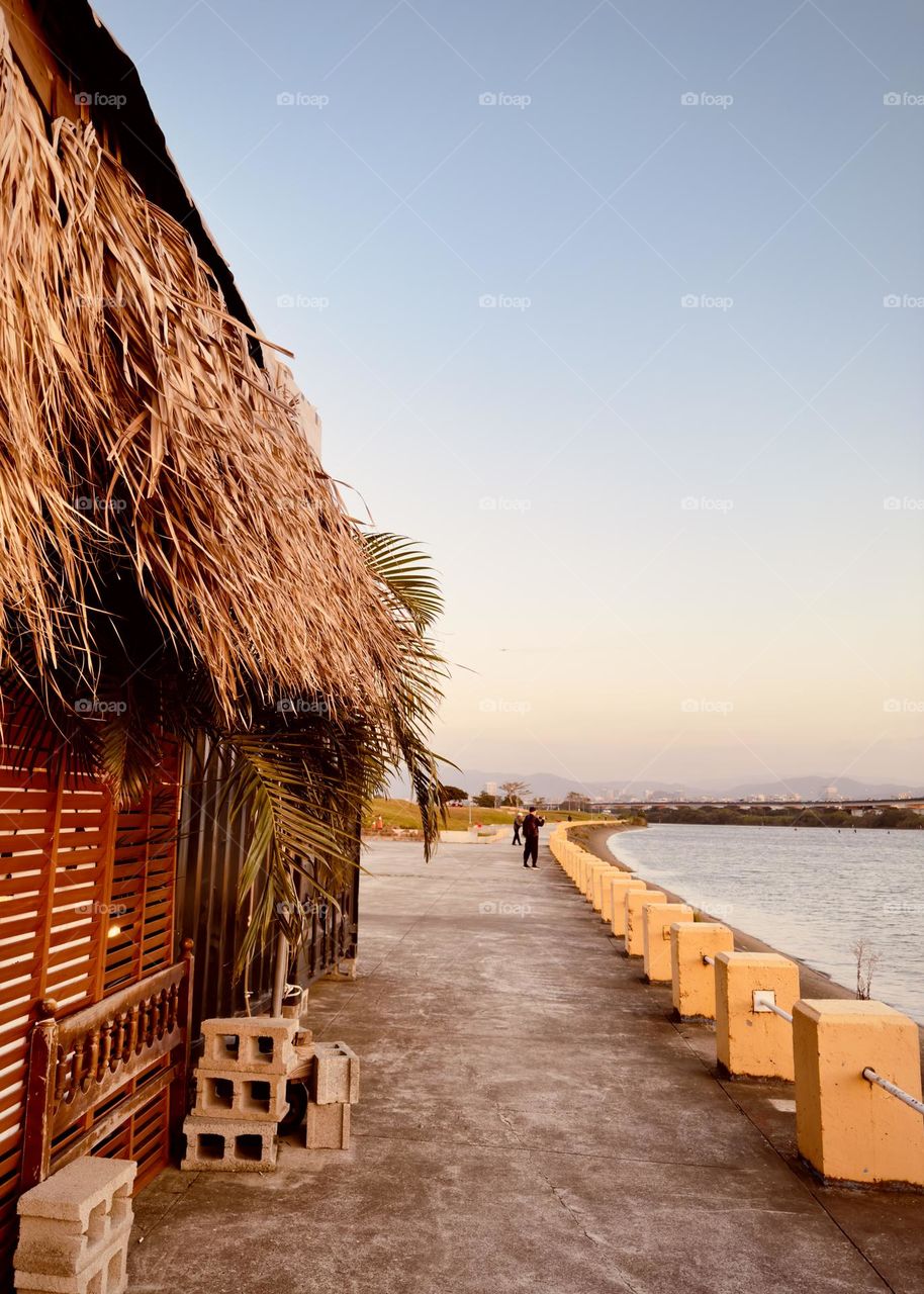 Walking along the river