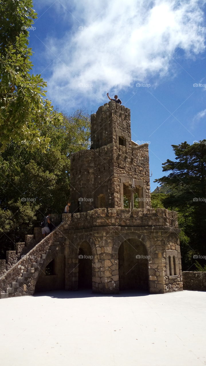Old tower in a big garden in Sintra, Portugal