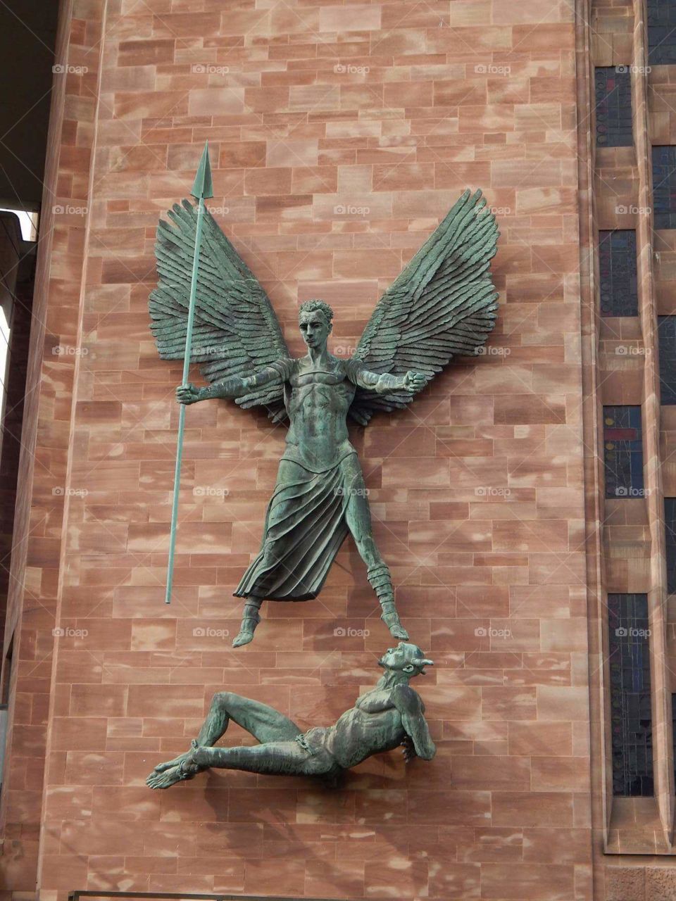 statue on new Coventry cathedral