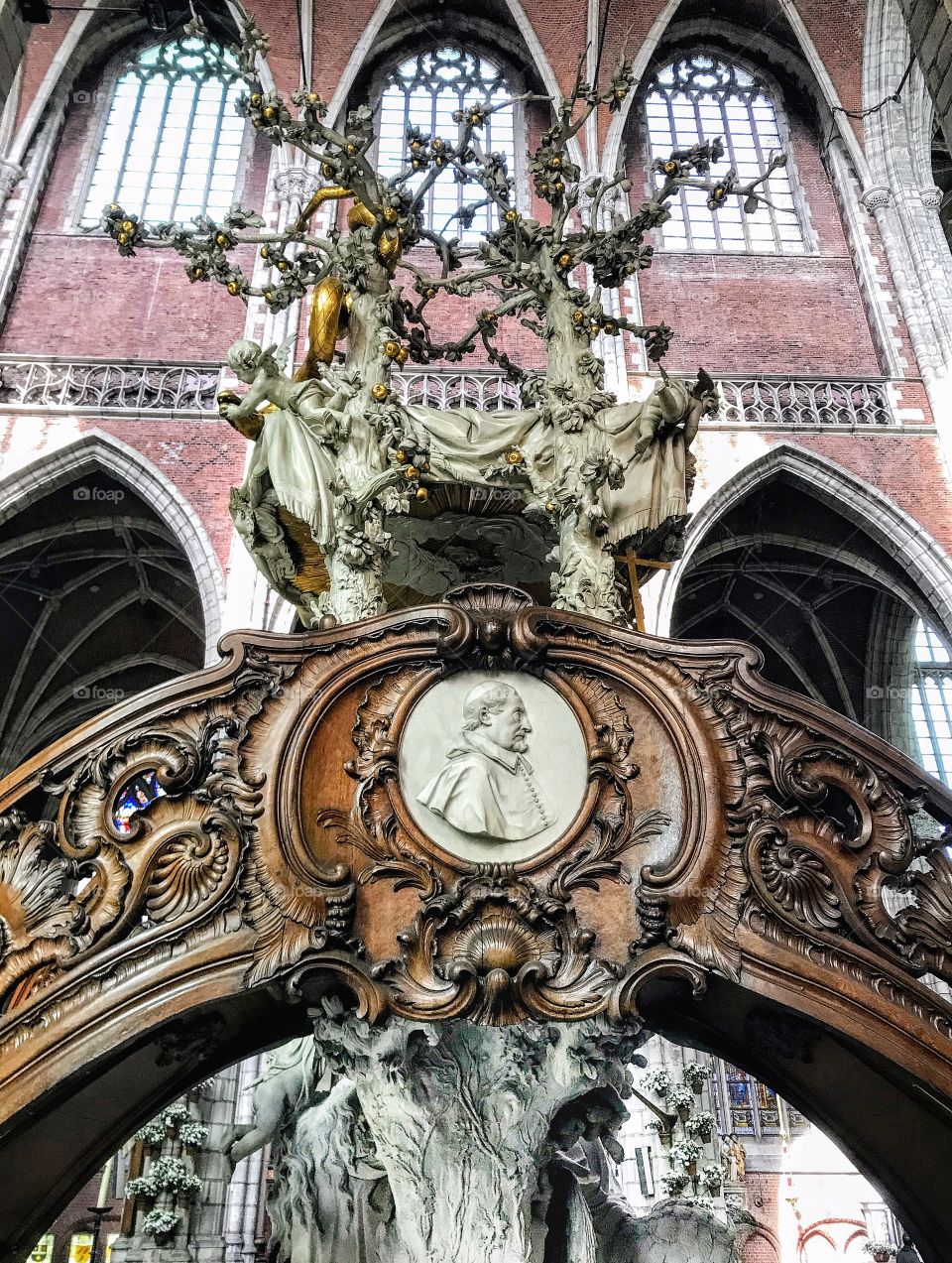 Baroque Pulpit in Saint Bavo Cathedral - Ghent