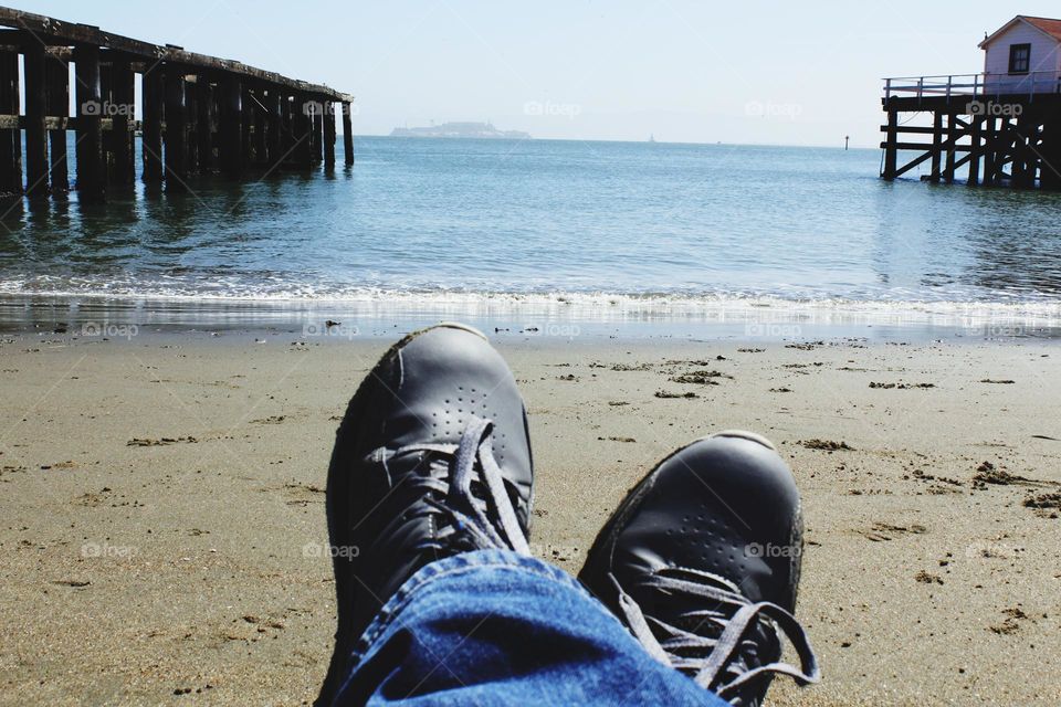 A relaxing day at the beach watching the waves