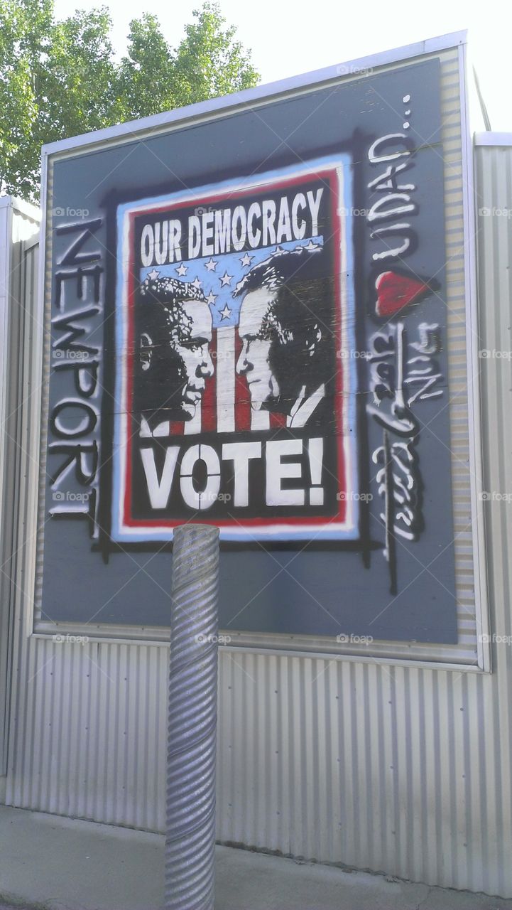 get out the vote. Taken in Newport, Washington during the 2012 election