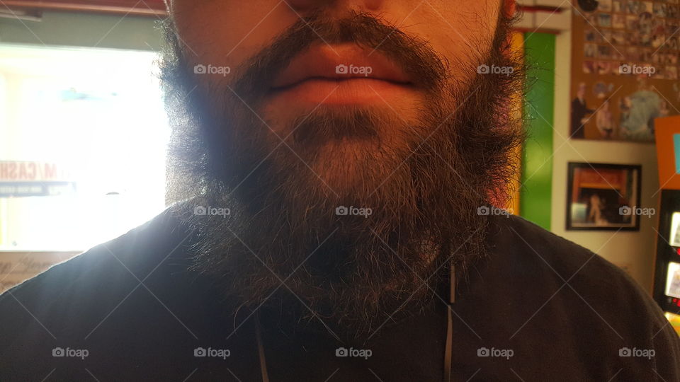Full brown beard